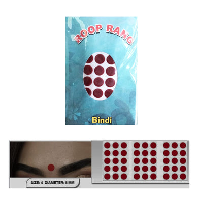 Bindi Rojo Intenso | Velvet Sticker Kumkum | Bindi Deep Red in colour size-4 Roop Rang