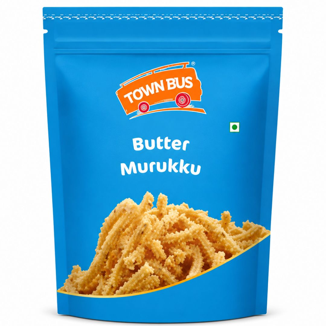 Aperitivos Murukku | Butter Murukku (Crunchy rice flour sticks) 180g Town Bus
