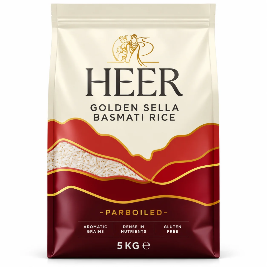 Arroz Basmati "Heer Golden Sella" | Golden Sella Basmati Rice 5kg "Heer"