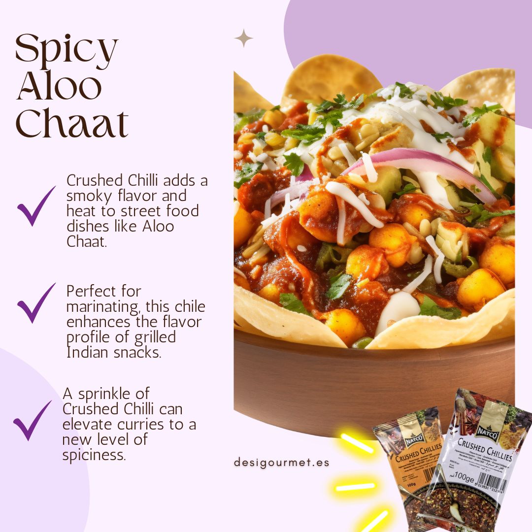 Crushed Chilli enhances chaat, chile adds heat to curries, perfect for marinades.