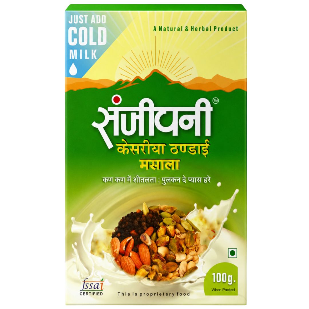 Bebida de Leche con fruto seco I Kesariya 100% Natural Thandai Powder 100g Sanjeevani