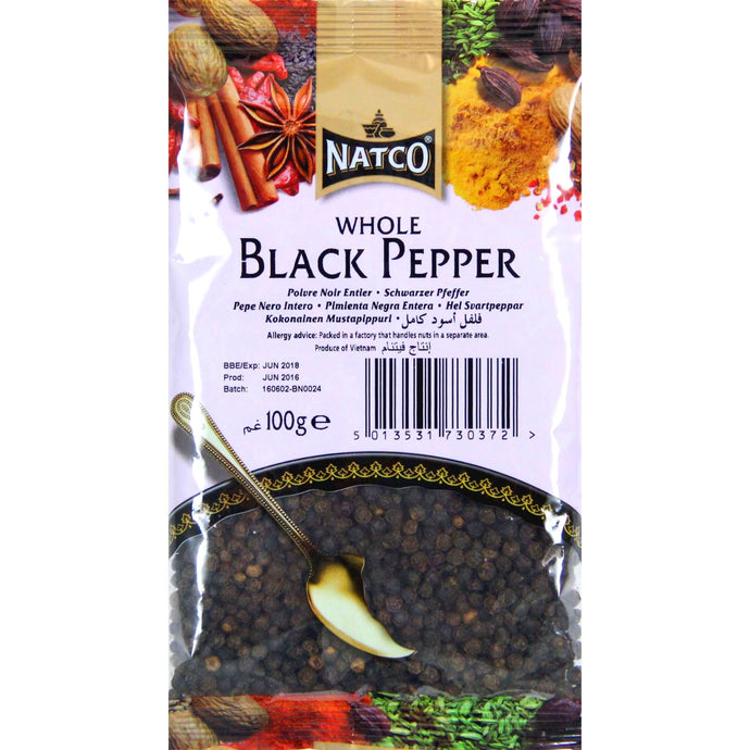 Pimienta Negra entera | Black Pepper Whole 100g Natco