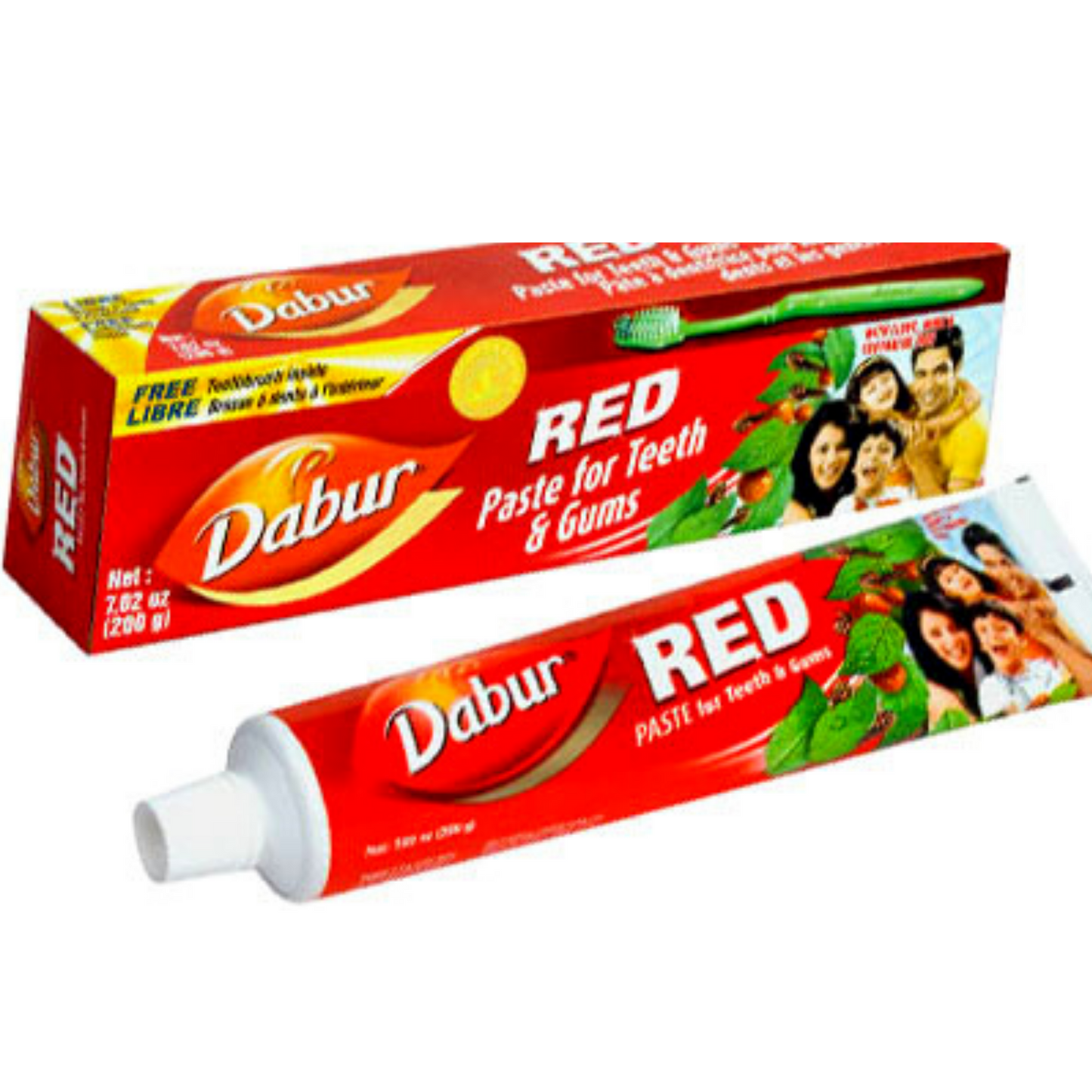 Herbal Toothpaste | Red Toothpaste 200g + Free Toothbrush inside Dabur Herbal