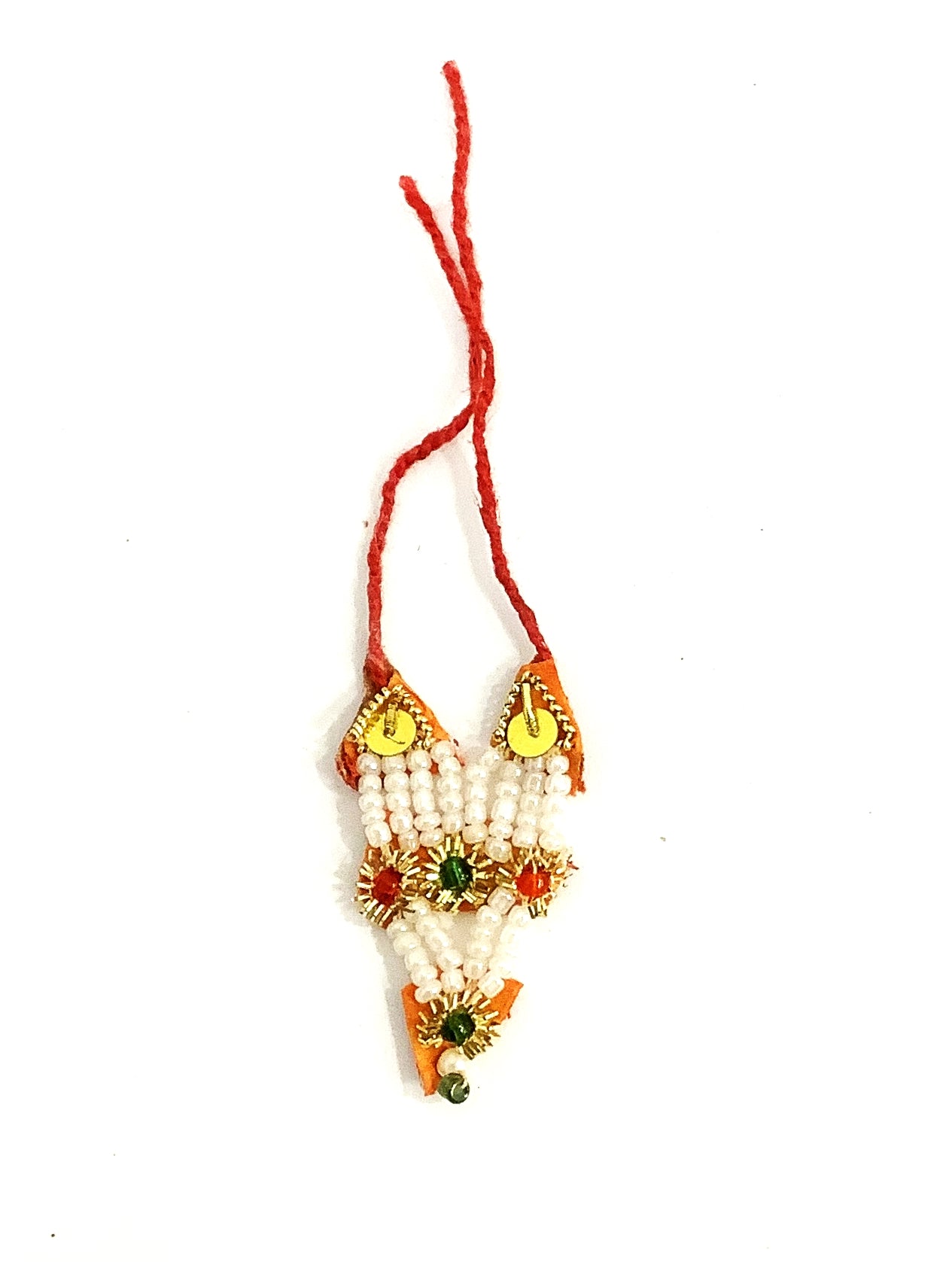 Necklace | Golden pearl decorated Mala for small Idol Murti (9cm)
