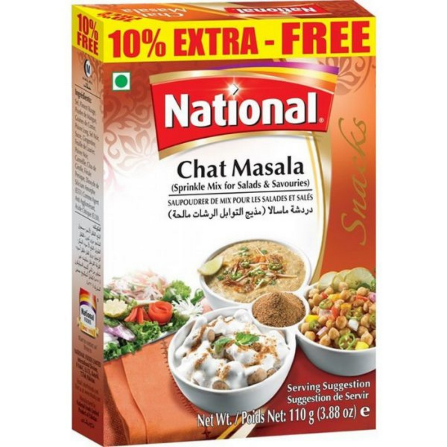 Especias para Ensaladas y Aperitivos | Chat Masala 110g National