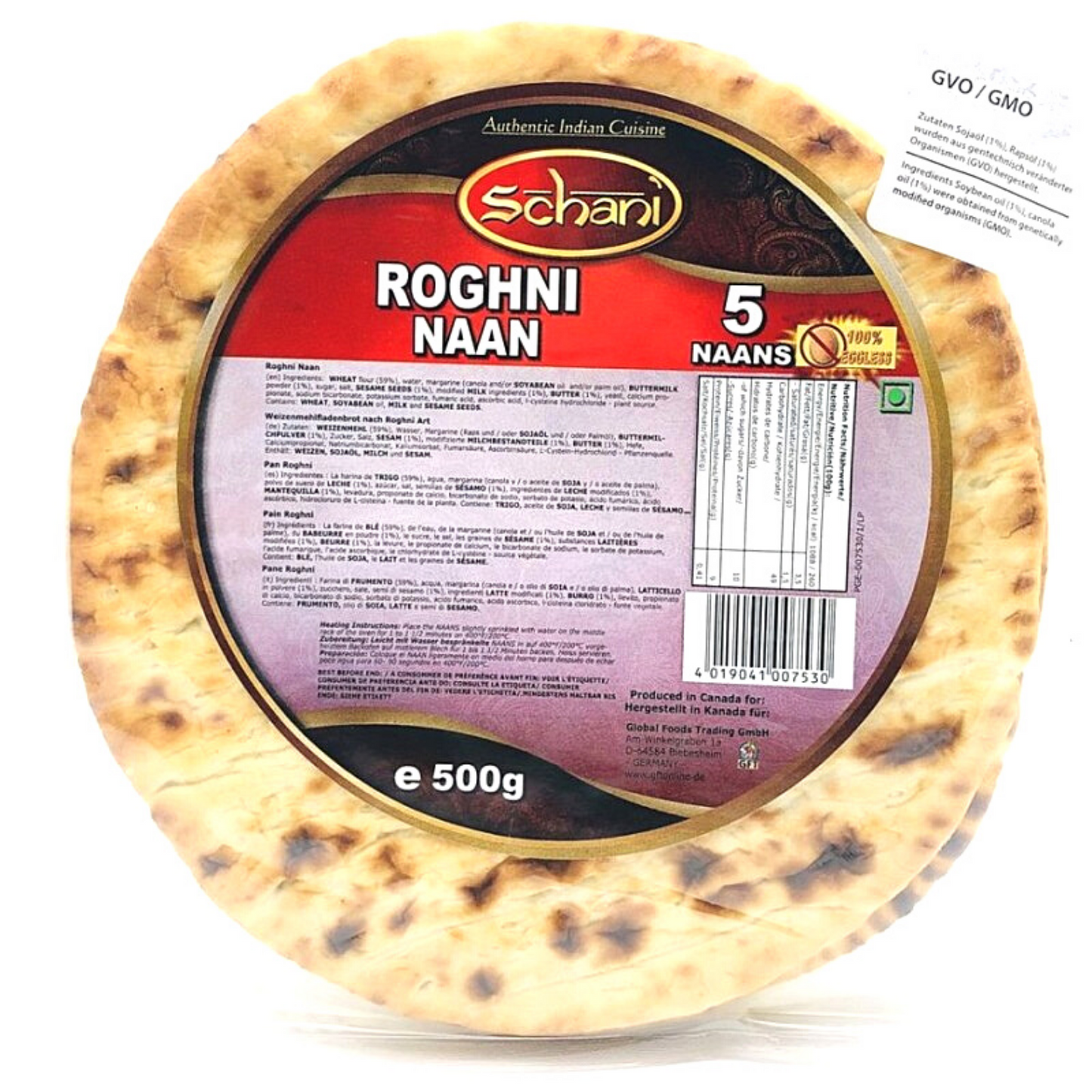 Baked Naan Bread | Roghni Naan 5pcs 500g Schani