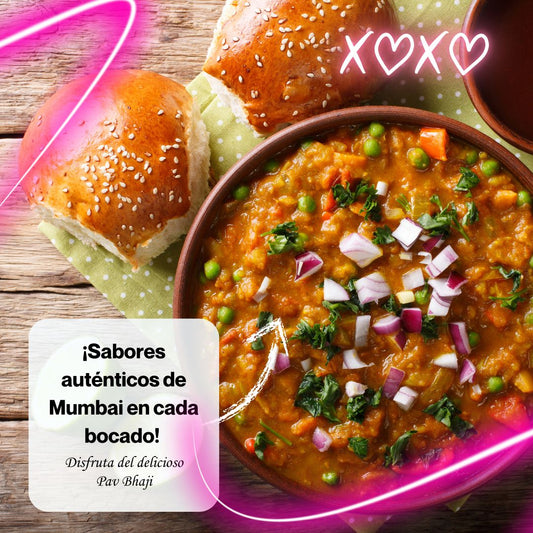 Savor the authentic taste of Mumbai's favorite street food, Pav Bhaji. A delicious blend of veggies and spices served with buttered pav bread.