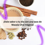 Masala Chai: A steaming cup of Masala Chai surrounded by whole spices like cinnamon, cardamom, and cloves, perfect for an authentic Indian experience.
