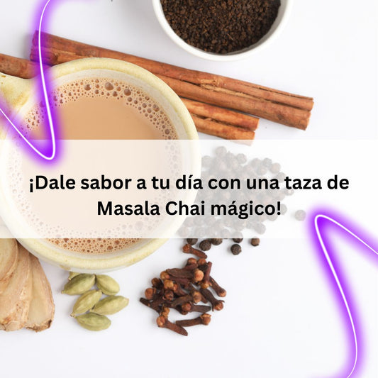 Masala Chai: A steaming cup of Masala Chai surrounded by whole spices like cinnamon, cardamom, and cloves, perfect for an authentic Indian experience.