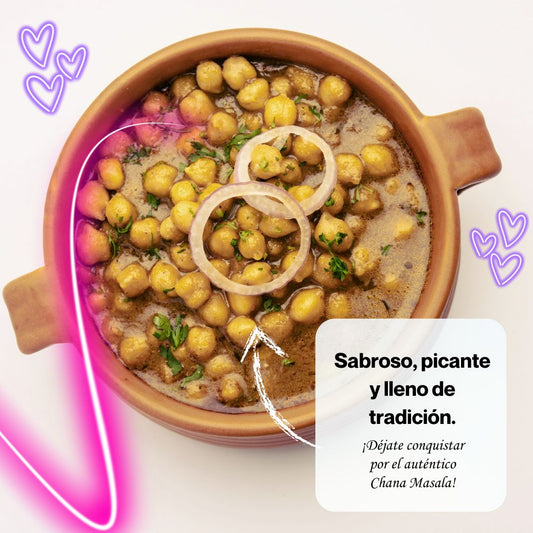 Taste the flavorful and spicy Chana Masala, rich in tradition and packed with protein. Let the authentic flavors of India captivate you!