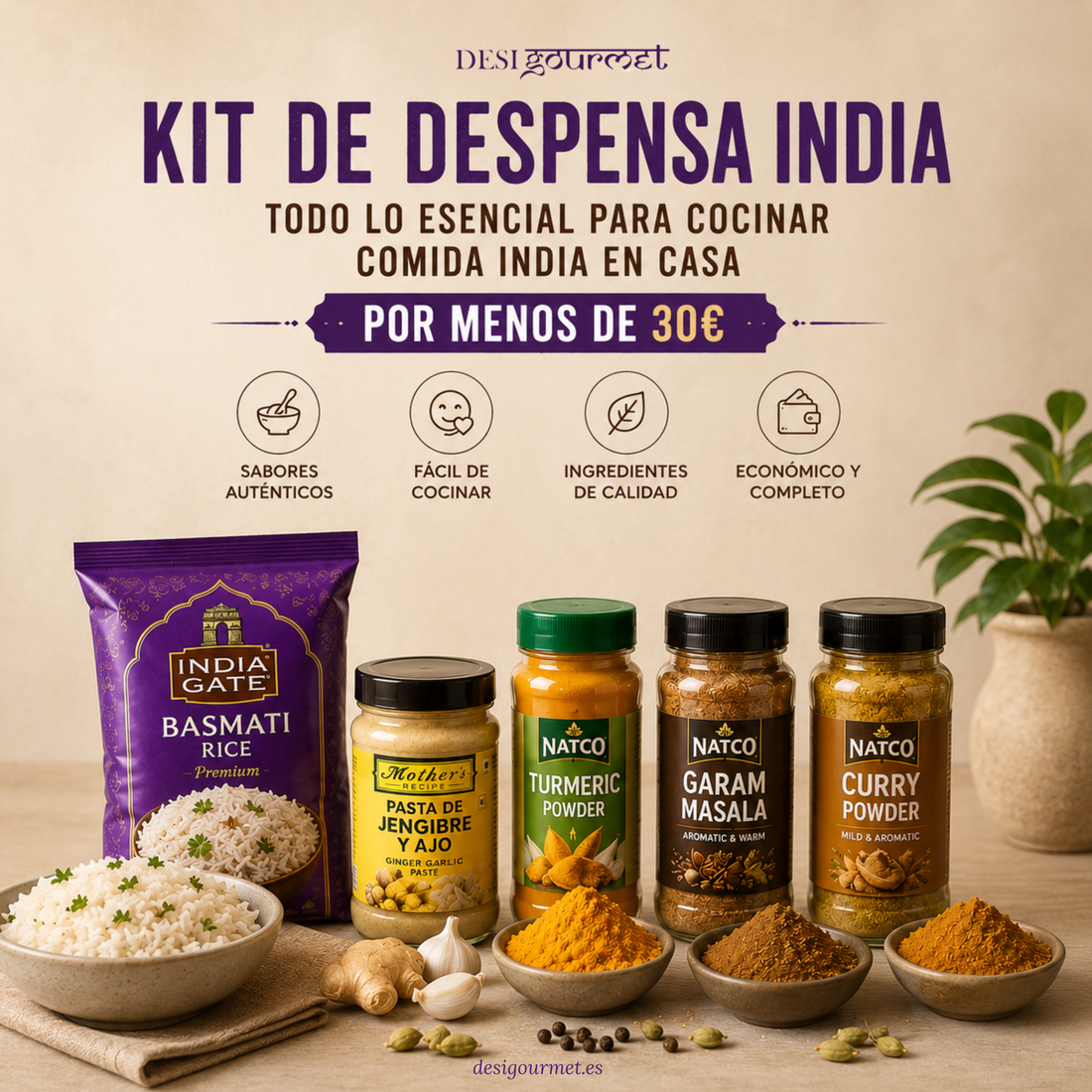 Comprar Especias Indias: Kit de Despensa por menos de 30€ | Desi Gourmet