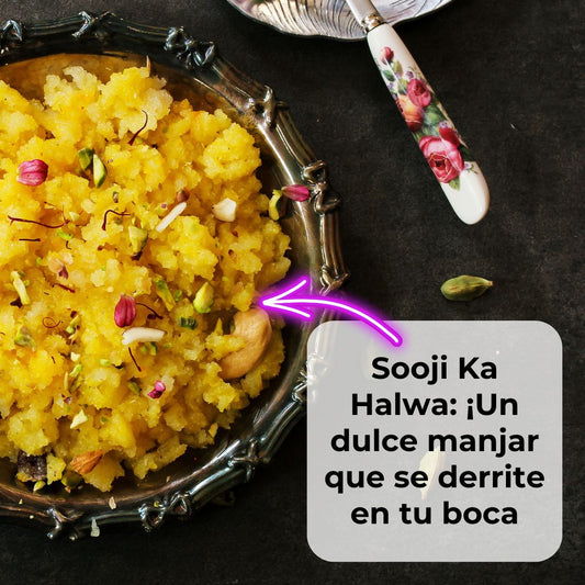 "Sooji Ka Halwa: ¡Un dulce manjar que se derrite en tu boca, preparado con sémola tostada, ghee, y cardamomo para un sabor auténtico!"