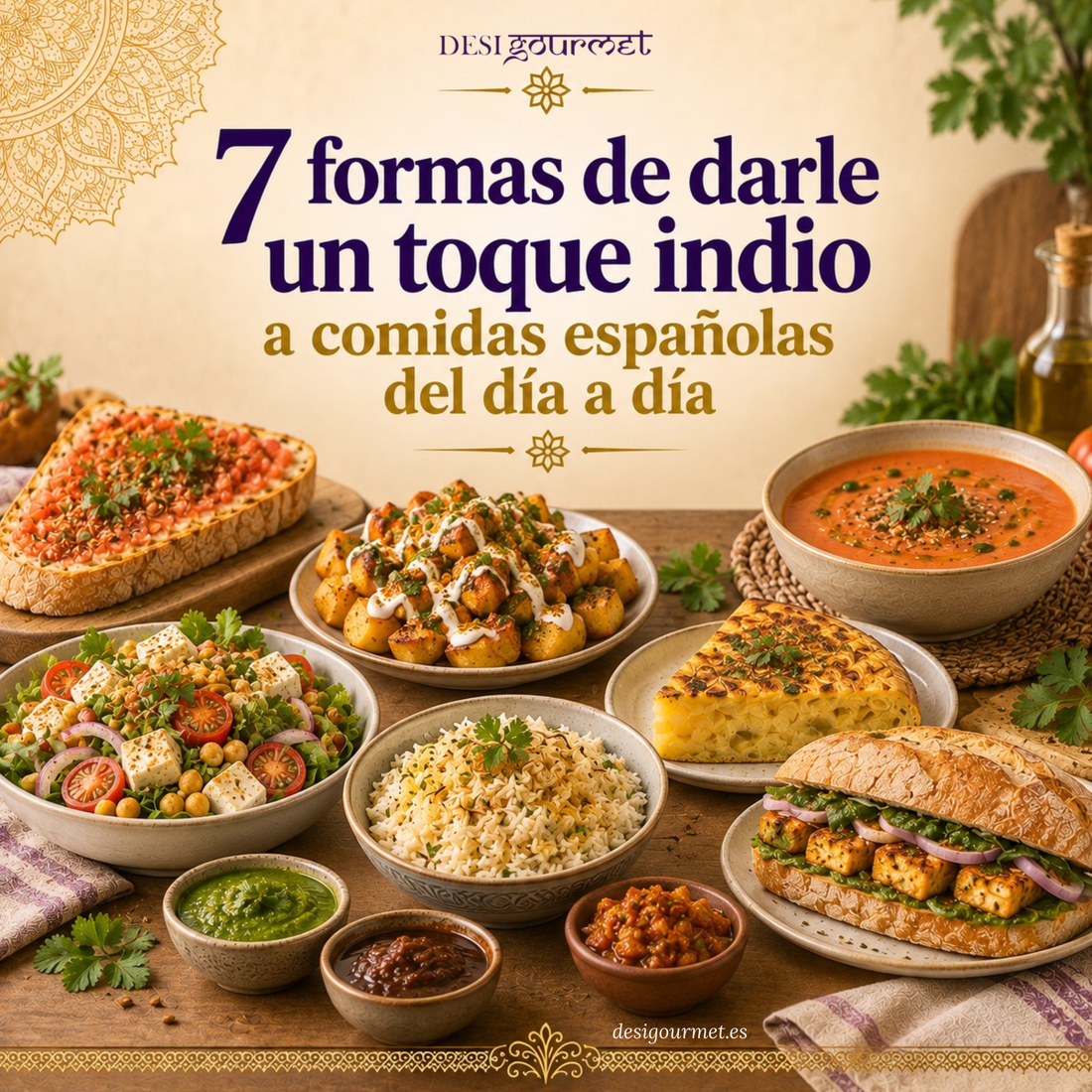 7 formas de darle un toque indio a comidas españolas del día a día
