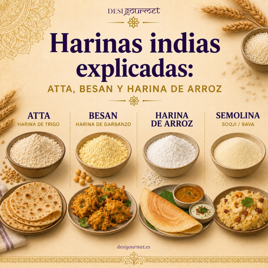Harinas indias explicadas: atta, besan y harina de arroz