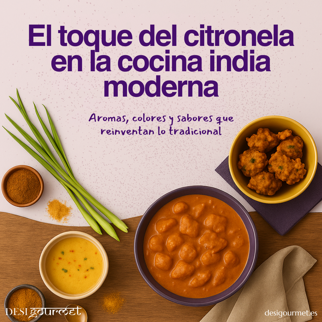 Platos indios modernos con citronela y especias Desi Gourmet