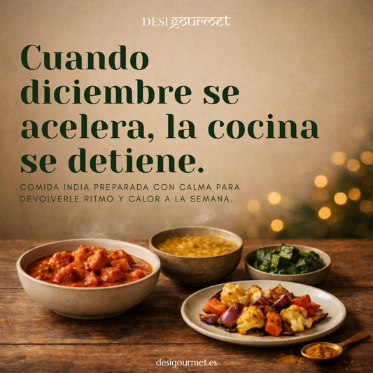 Platos de comida india casera preparados para la semana, cálidos y reconfortantes en invierno