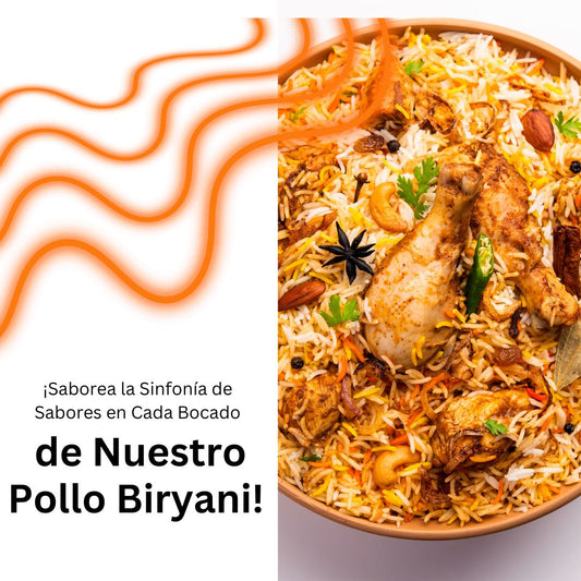 Delicious Chicken Biryani garnished with spices and herbs, showcasing vibrant colors and rich flavors – a perfect blend of taste and aroma.