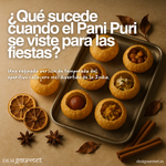 Pani puri festivo con rellenos de temporada sobre bandeja, estilo editorial invierno, fotografía de Desi Gourmet.