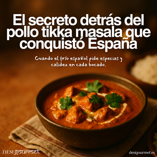 Pollo tikka masala indio servido con arroz y especias Desi Gourmet
