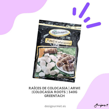English: Enjoy Arwi (Colocasia Roots) in Indian dishes. Packed with benefits and flavor. Perfect for healthy recipes.  Spanish: Disfruta de Arwi (Raíces de Colocasia) en platos indios. Lleno de beneficios y sabor. Perfecto para recetas saludables.