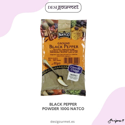 Black Pepper Powder 100G Natco: "Premium quality black pepper powder by Natco. Essential for enhancing flavor and adding a spicy kick to your dishes. Perfect for curries, salads, and soups."