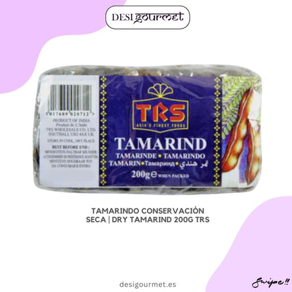 "Add a tangy twist to your dishes with TRS Dry Tamarind 200g. Ideal for making chutneys, sauces, and tangy rice dishes. A staple ingredient in Indian cooking."