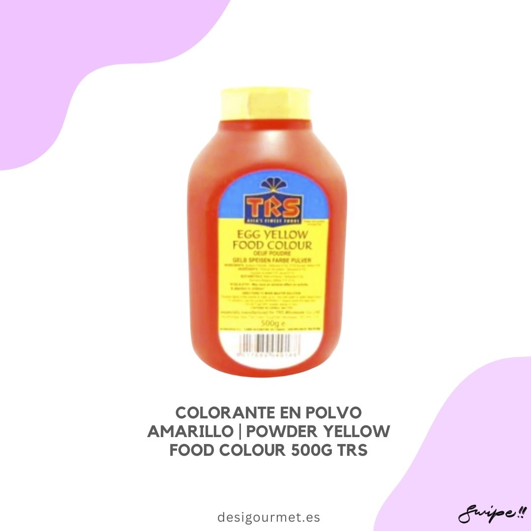 Enhance your culinary creations with TRS Yellow Food Colour Powder. This 500g jar provides vibrant yellow coloring for your dishes without altering the flavor. Perfect for adding a pop of color to your recipes and making your meals visually appealing.
