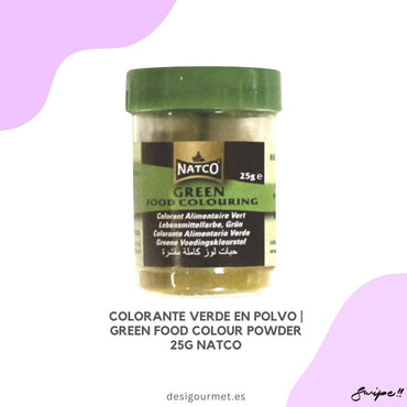 Enhance your culinary creations with Natco Green Food Colour Powder. This 25g jar adds vibrant green coloring to your dishes without altering the flavor. Perfect for adding a festive touch and making your meals visually appealing.
