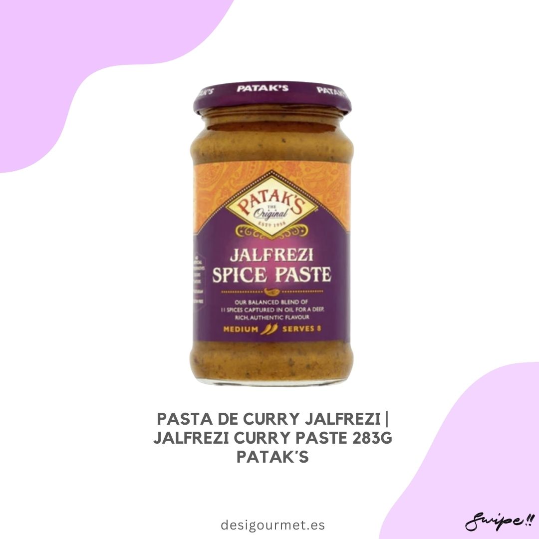 Enhance your cooking with Patak's Jalfrezi Spice Paste. Perfect for creating authentic Indian flavors with a spicy kick. Ideal for chicken, tofu, and paneer dishes. Shop now at Desi Gourmet.