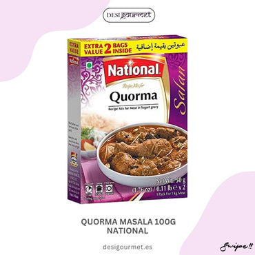Quorma Masala 100g National Meta Description: Elevate your meals with National's Quorma Masala 100g. Infuse rich, aromatic flavors into your dishes. Perfect for authentic Quorma recipes. #QuormaMasala #NationalMasala #DesiGourmet