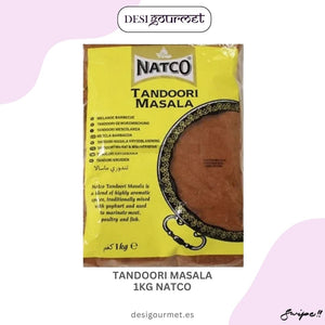 "Transform your dishes with Natco Tandoori Masala, a blend of aromatic spices for marinating meat, poultry, and fish. Perfect for flavorful barbecues."