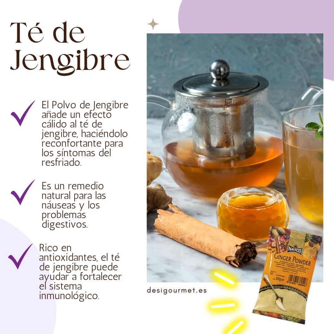 Ginger Powder adds warmth to ginger tea, natural remedy for nausea, boosts immunity.