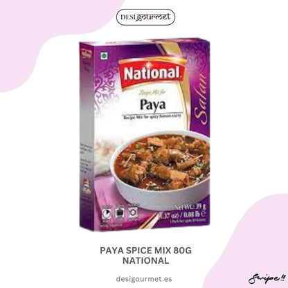 Discover the rich flavors of Paya Spice Mix 80g National, perfect for creating authentic and spicy bone marrow curry. Enhance your cooking with this aromatic spice blend.