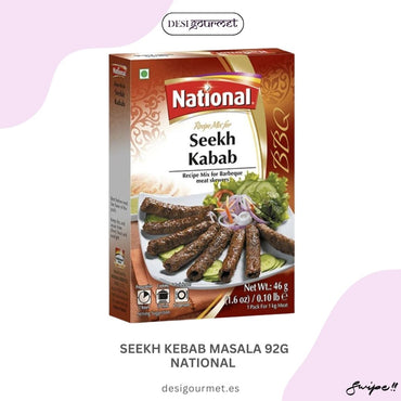 Image 7: Seekh Kebab Masala 92g National "Create succulent kebabs with Seekh Kebab Masala 92g National mix. Perfect for BBQs and grilling, delivering an authentic taste of Indian cuisine. #SeekhKebab #BBQ"