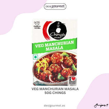 Veg Manchurian Masala 50g Chings "Transform your vegetables into a spicy delight with Ching's Veg Manchurian Masala. Perfect for quick, flavorful meals. Buy now at Desi Gourmet!"