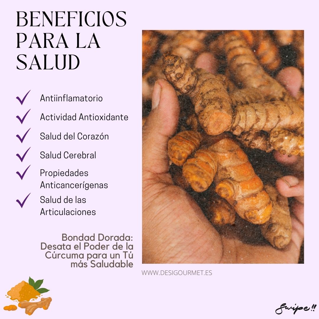 "Discover the health benefits of turmeric: anti-inflammatory, antioxidant, heart and brain health, anticancer properties, and joint health. Embrace the golden goodness!"