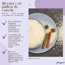 Cargar imagen en el visor de la galería, 2. Image: Biryani con palitos de canela Meta Description: Enhance your biryani with TRS Cinnamon Sticks. Fragrant Basmati rice mixed with aromatic spices and tender meat, elevated by the warm and comforting flavor of premium cinnamon sticks.  Keywords:  cinnamon biryani recipe cinnamon sticks for biryani fragrant biryani cinnamon flavored rice traditional Indian biryani premium cinnamon sticks