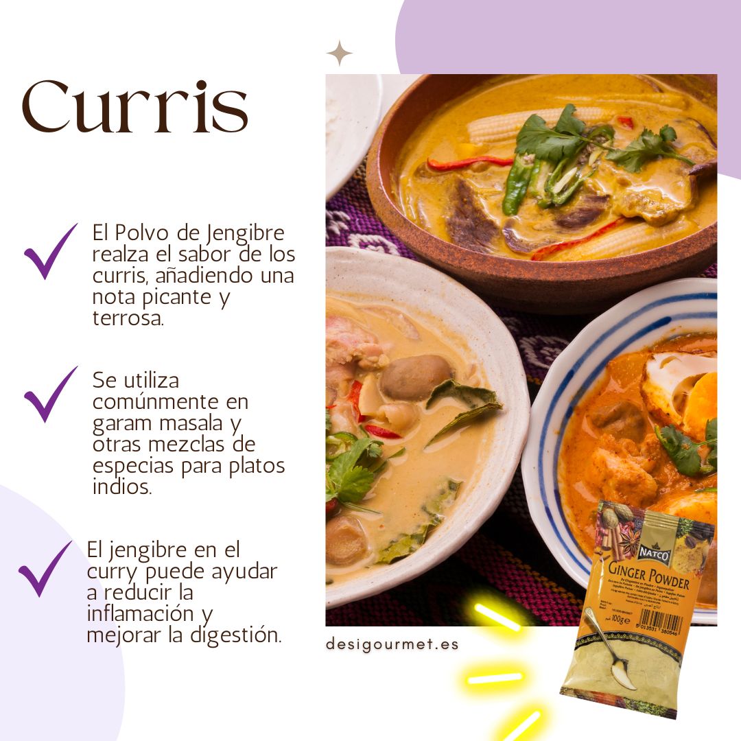 Ginger Powder enhances curry flavor, used in garam masala, reduces inflammation.
