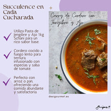 Cargar imagen en el visor de la galería, Title: Curry de Cordero con Jengibre y Ajo | Lamb Curry with Ginger and Garlic  Description: Succulence en Cada Cucharada. Utiliza Pasta de Jengibre y Ajo 1kg Schani para un rico sabor base. Cordero cocido a fuego lento para ternura, infusionado con especias y salsa de tomate. Perfecto con arroz o pan, ofreciendo una comida abundante y satisfactoria.  Keywords:  Curry de cordero Lamb curry Ginger garlic paste curry Slow-cooked lamb Indian lamb curry recipe