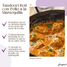 Load image into Gallery viewer, English: Tandoori roti 450g, perfect for pairing with rich curries like butter chicken. Spanish: Tandoori roti 450g, perfecto para acompañar curris ricos como el pollo a la mantequilla.