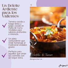 Cargar imagen en el visor de la galería, Un Deleite Ardiente para los Valientes: &quot;Dive into the fiery depths of Vindaloo with this robust dish featuring tender beef slow-cooked with Patak&#39;s Vindaloo Curry Paste. A tribute to the beloved Goan specialty, this dish is a must-try for spice lovers.&quot;