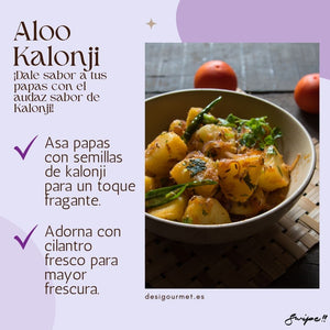 "Dale sabor a tus papas con el audaz sabor de Kalonji. Asa papas con semillas de nigella para un toque fragante y adorna con cilantro fresco para mayor frescura."