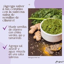 Cargar imagen en el visor de la galería, &quot;Spice up your meals with delicious cilantro seed salsa! Grind cilantro seeds with green chilies, garlic, and tamarind for a flavorful sauce.&quot;