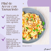 Cargar imagen en el visor de la galería, Pilaf de Arroz con Tamarindo: Enjoy a tangy Tamarind Rice Pilaf! Cooked with tamarind paste, topped with peanuts and cilantro, this dish offers a delightful mix of sweet and sour flavors. Try it!