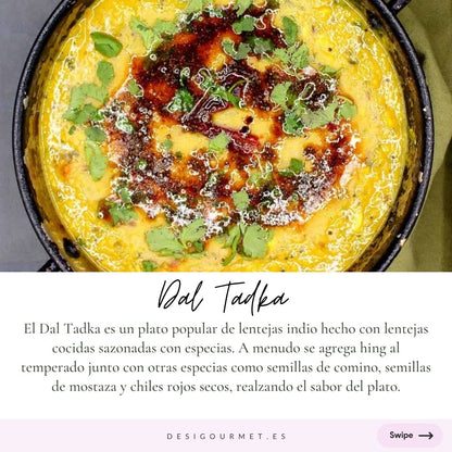 "Dal Tadka" Meta Description: "Dal Tadka: A popular Indian lentil dish seasoned with spices and hing, enhancing the flavors with cumin, mustard seeds, and dry red chilies."