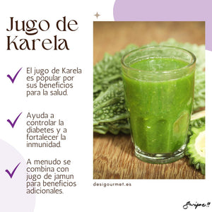 English: Karela 340g, ideal for making healthy and beneficial Karela Juice. Spanish: Karela 340g, ideal para hacer jugo de Karela saludable y beneficioso.