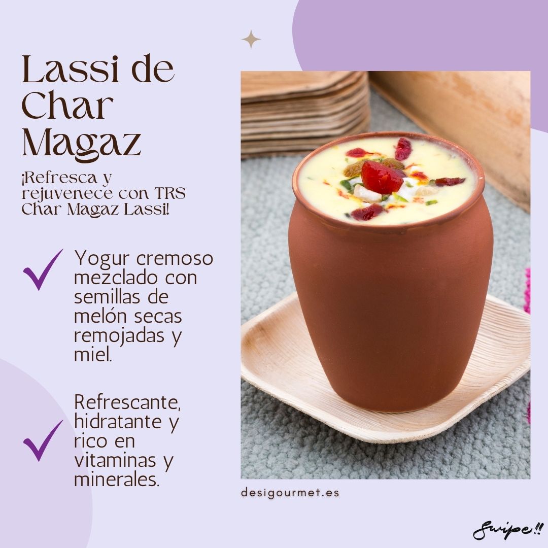 Image: ![Lassi de Char Magaz](sandbox:/mnt/data/3_Lassi de Char Magaz.jpg) Meta Description: Refresh and rejuvenate with TRS Char Magaz Lassi. Creamy yogurt blended with soaked melon seeds and honey. Hydrating and nutrient-rich drink.