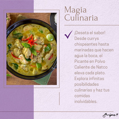 Magia Culinaria "Unleash flavor! From sizzling curries to mouth-watering marinades, Natco Extra Hot Chilli Powder elevates every dish. Explore endless culinary possibilities."