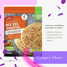 Cargar imagen en el visor de la galería, Haldiram&#39;s Mix Veg Paratha 400g: Nutritious, easy meal with fresh veggie filling. Authentic Indian paratha. Buy now from DesiGourmet.es.