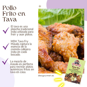 MDH Tava Fry Masala captures Indian street food flavors, perfect for tava fry chicken.